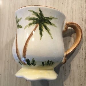 Gibson coffee mug. Footed. Palm tree pattern.